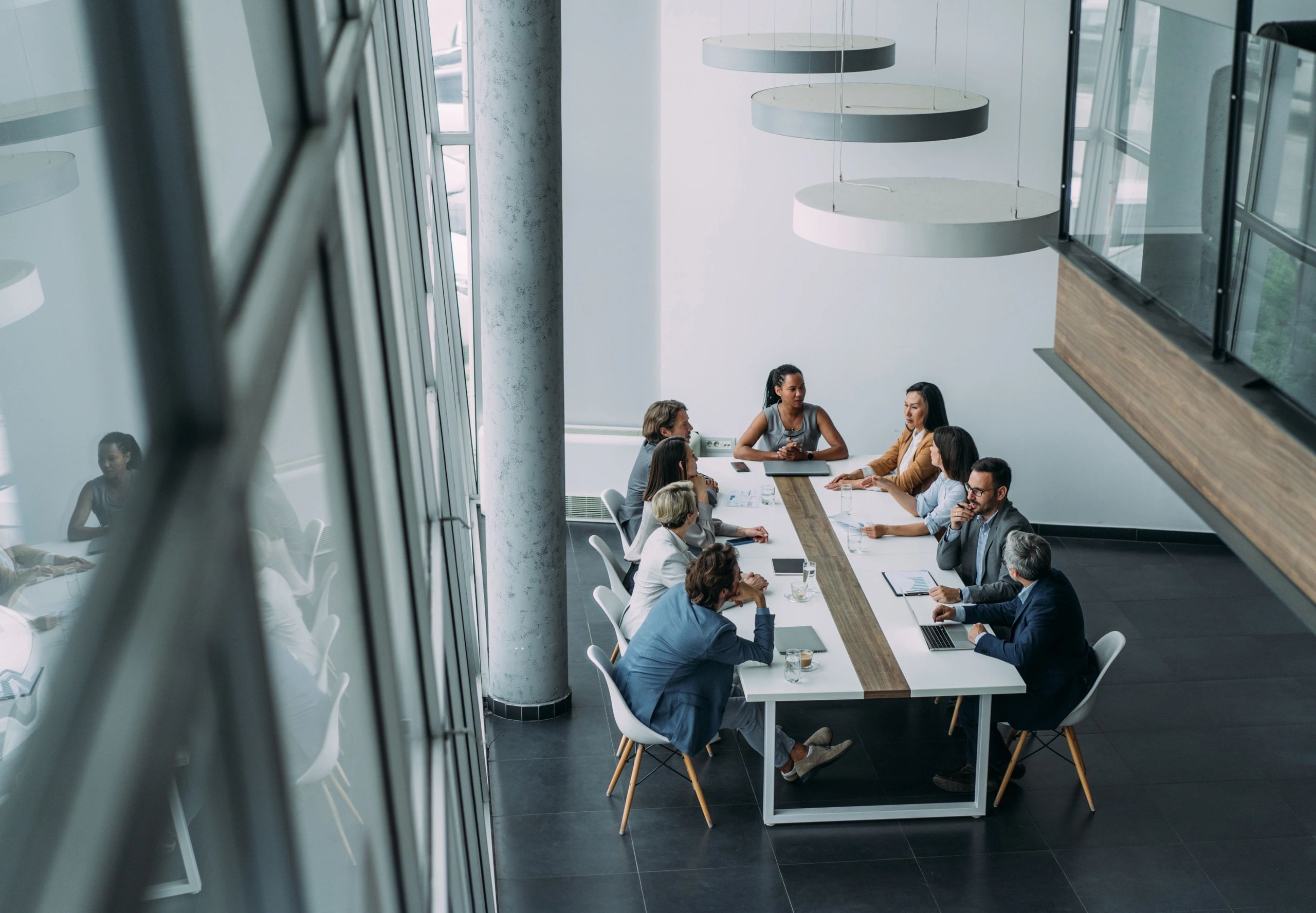 Business team collaborating in a meeting room